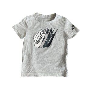 Nike Kids T-Shirt Gray 4T 3–4 Yrs Graphic Logo Tee Short Sleeve Athletic Fit